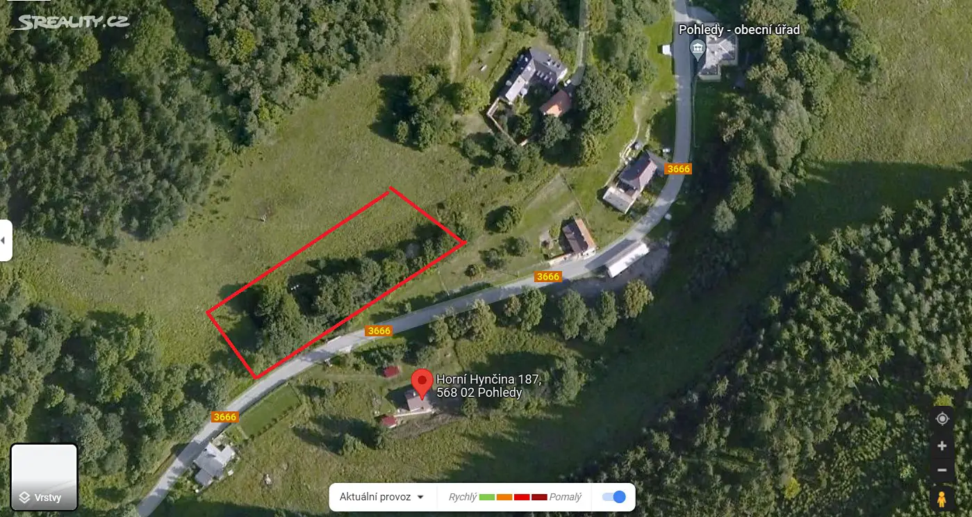 Prodej  stavebního pozemku 1 149 m², Pohledy - Horní Hynčina, okres Svitavy