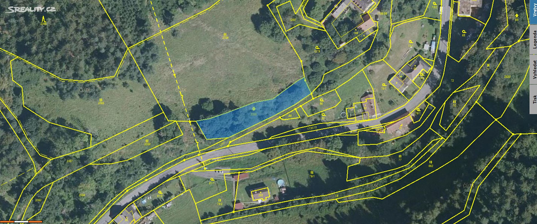 Prodej  stavebního pozemku 1 149 m², Pohledy - Horní Hynčina, okres Svitavy