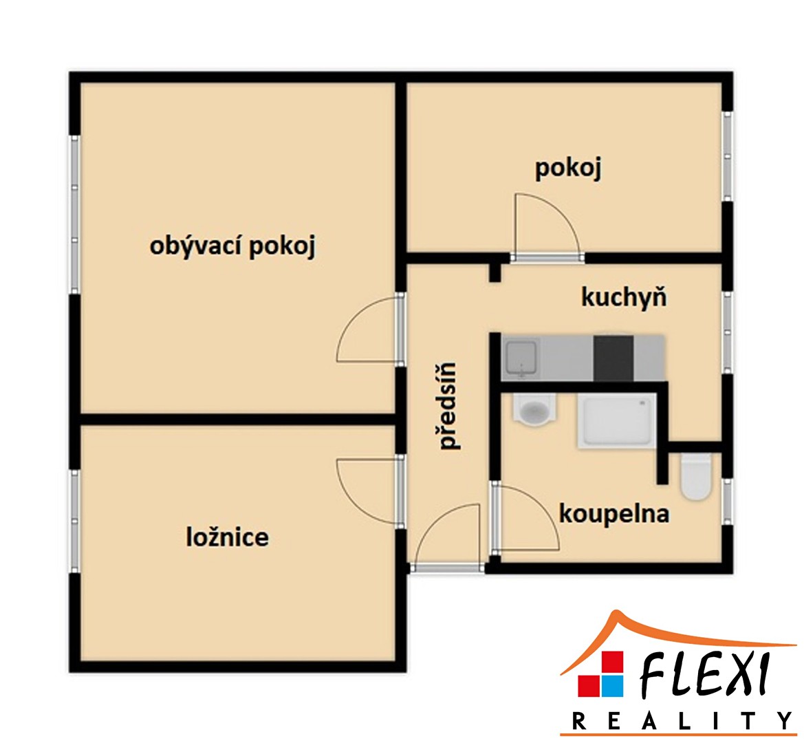 Pronájem bytu 3+1 58 m², Slezská, Frýdek-Místek - Frýdek