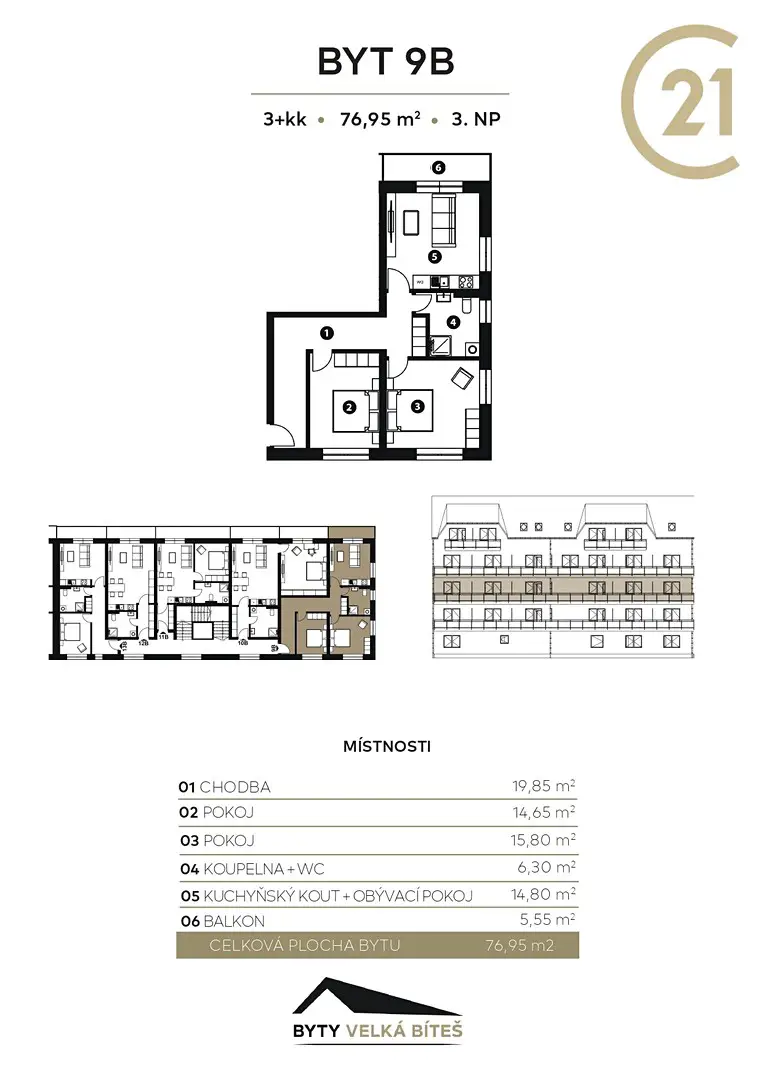 Prodej bytu 3+kk 77 m², Velká Bíteš, okres Žďár nad Sázavou