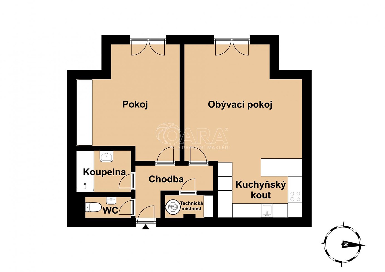 Pronájem bytu 2+kk 63 m², Nad Hřištěm, Nová Ves