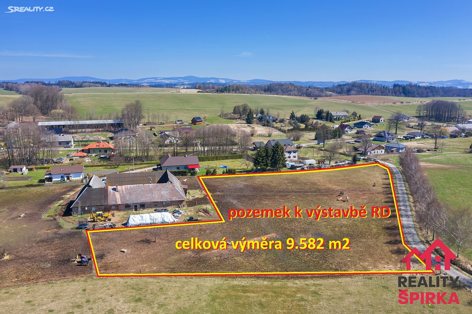 Prodej  stavebního pozemku 9 582 m², Ostrov, okres Ústí nad Orlicí