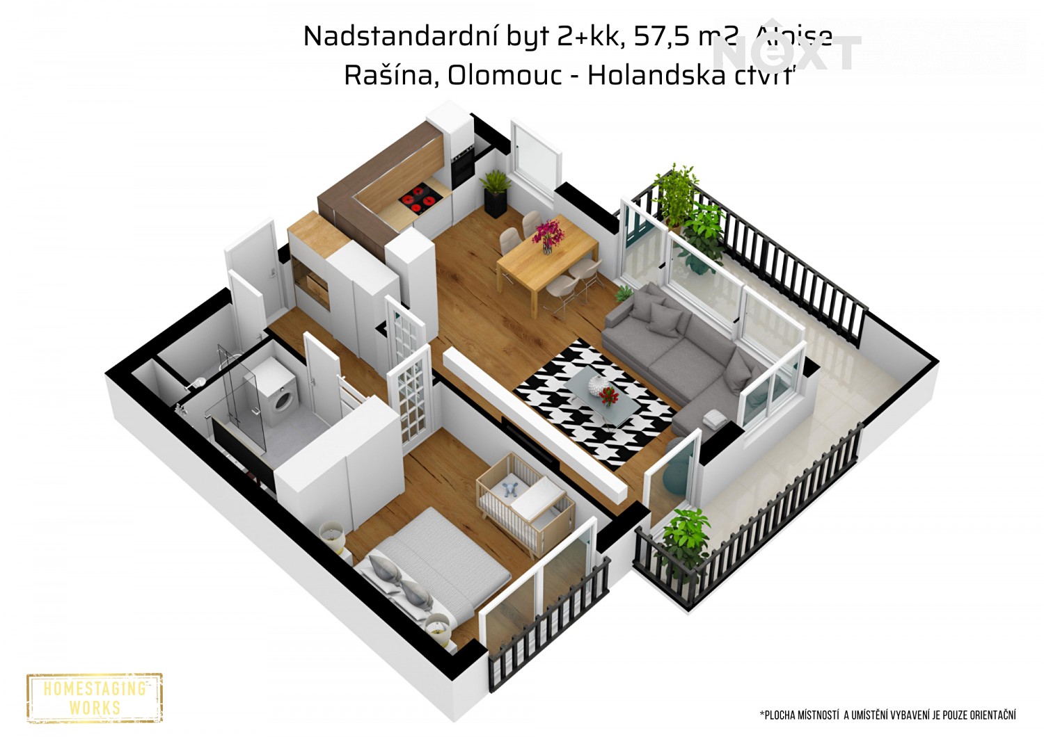 Prodej bytu 2+kk 57 m², Aloise Rašína, Olomouc - Řepčín