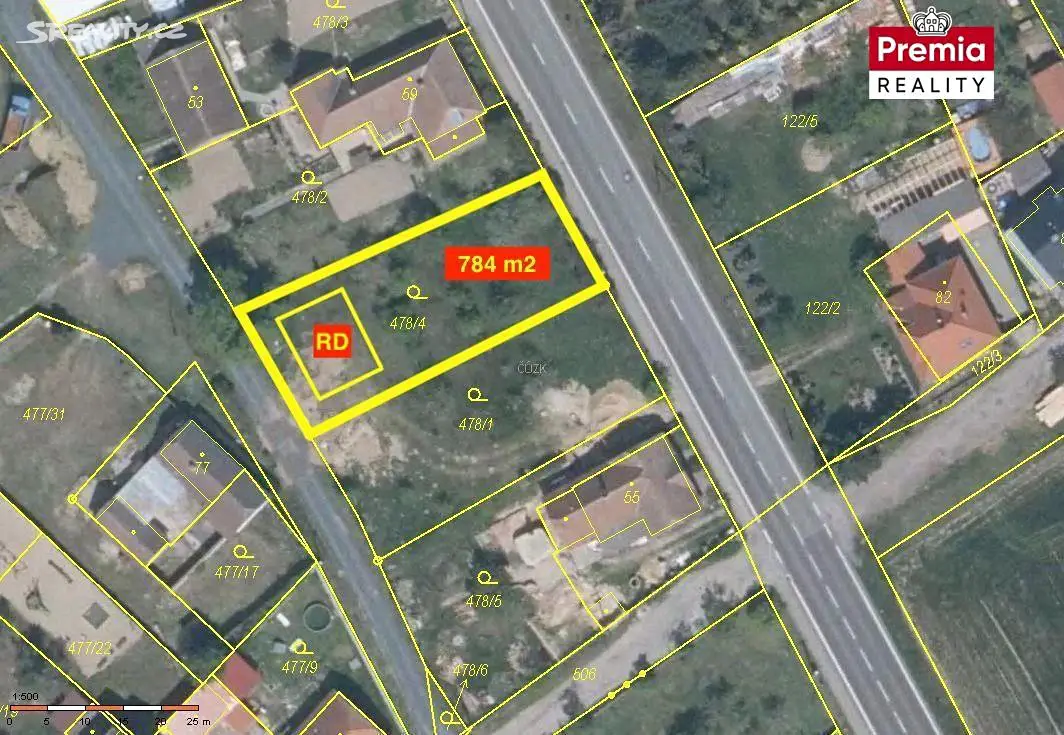 Prodej  stavebního pozemku 784 m², Grešlové Mýto, okres Znojmo