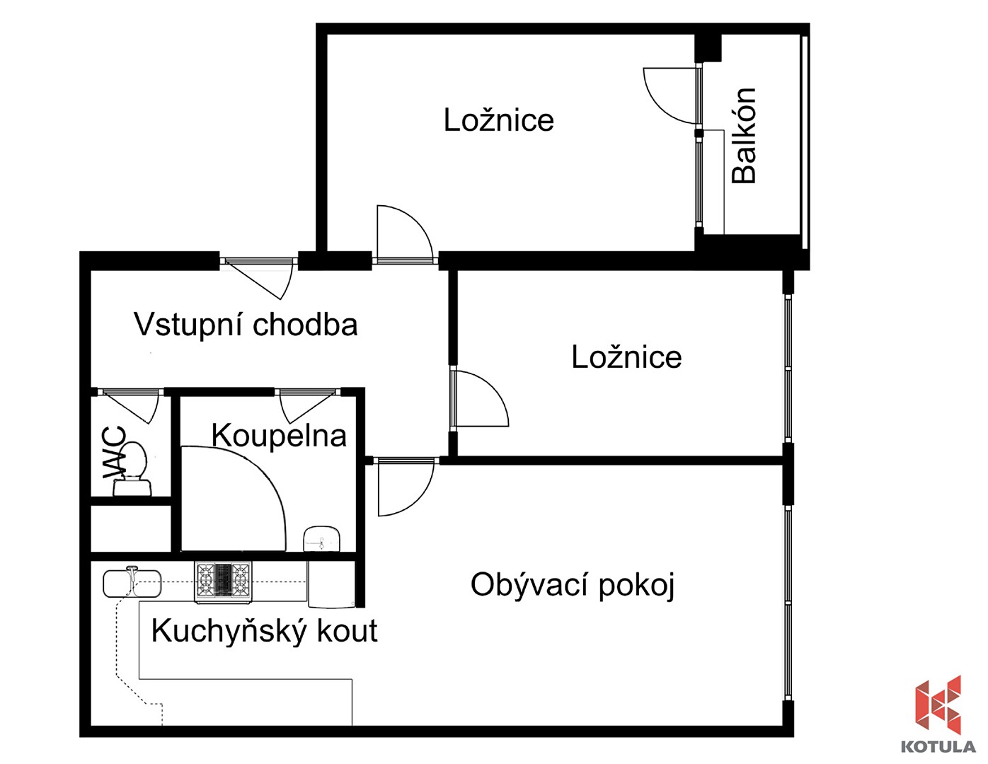 Prodej bytu 3+kk 62 m², Zlešická, Praha 4 - Chodov