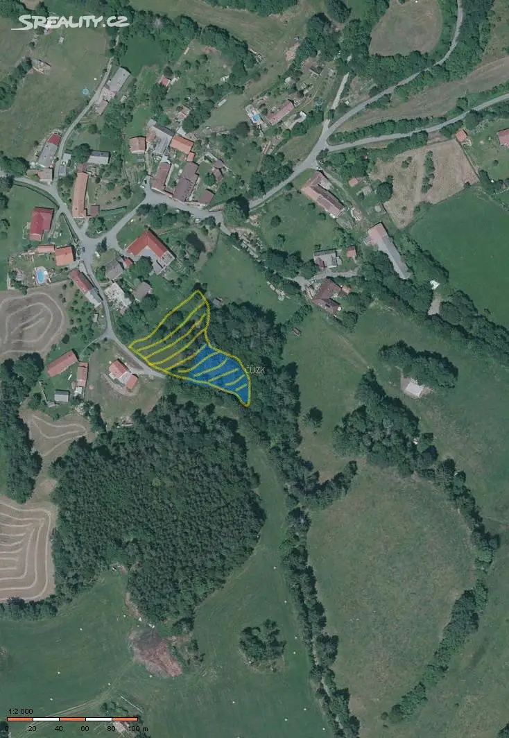 Prodej  stavebního pozemku 3 262 m², Bušanovice - Horní Nakvasovice, okres Prachatice