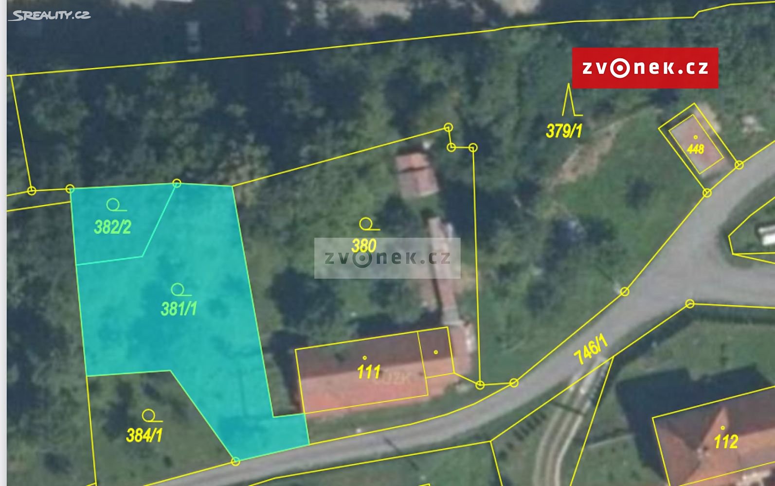 Prodej  stavebního pozemku 618 m², Bystřička, okres Vsetín