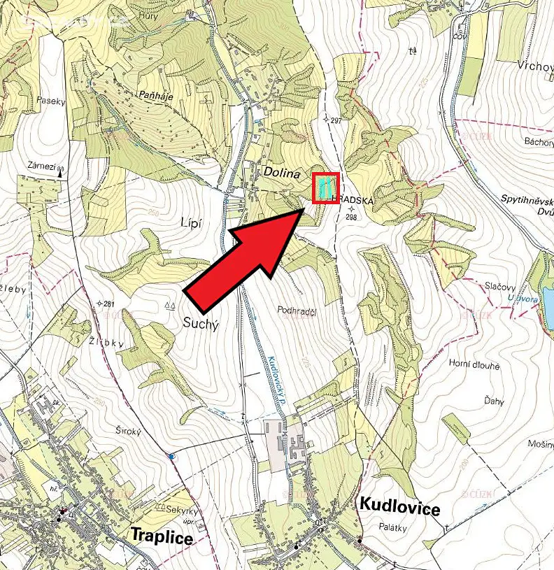 Prodej  lesa 2 635 m², Kudlovice, okres Uherské Hradiště