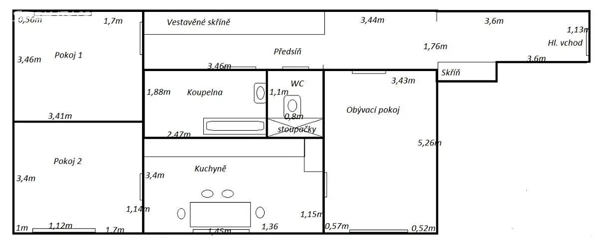 Pronájem bytu 3+1 78 m², Dlouhá, České Budějovice - České Budějovice 2