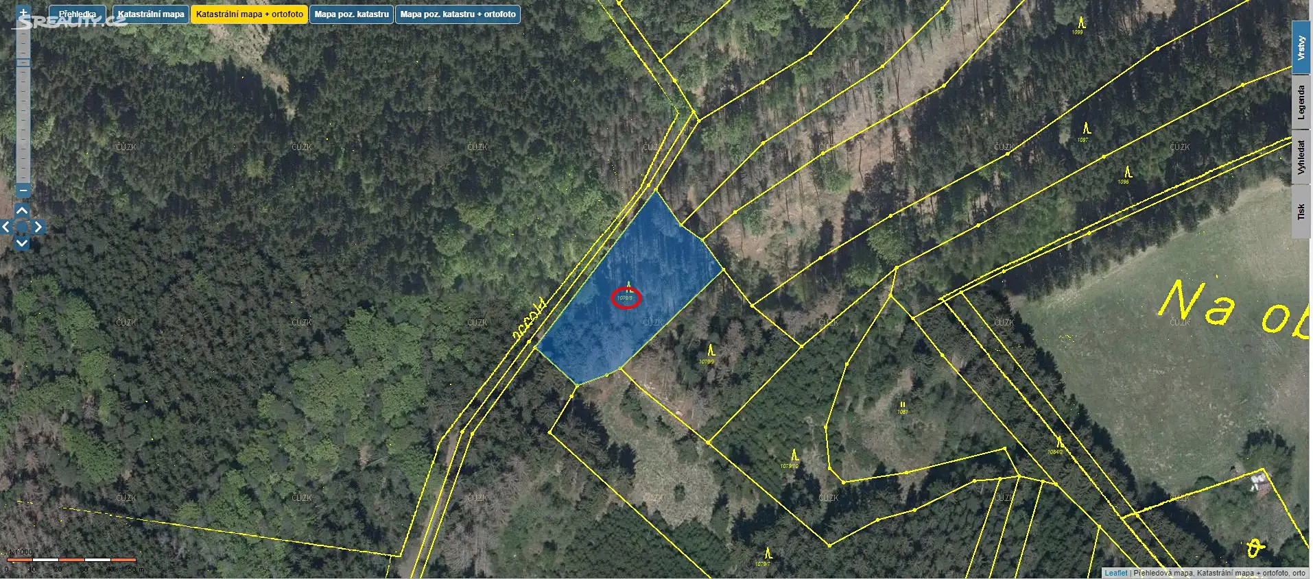 Prodej  lesa 2 475 m², Dolní Cerekev, okres Jihlava