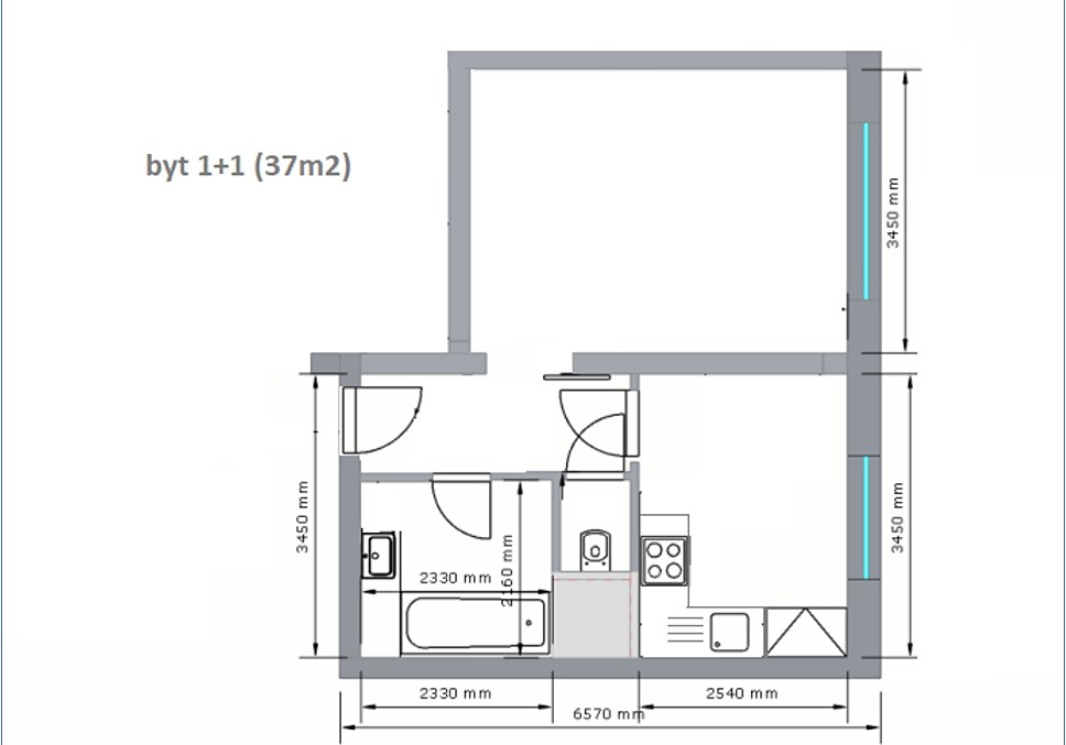 Prodej bytu 1+1 37 m², Rooseveltova, Chrudim - Chrudim III