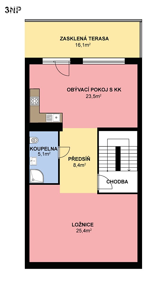 Pronájem  vícegeneračního domu 334 m², pozemek 284 m², Banskobystrická, Brno - Řečkovice