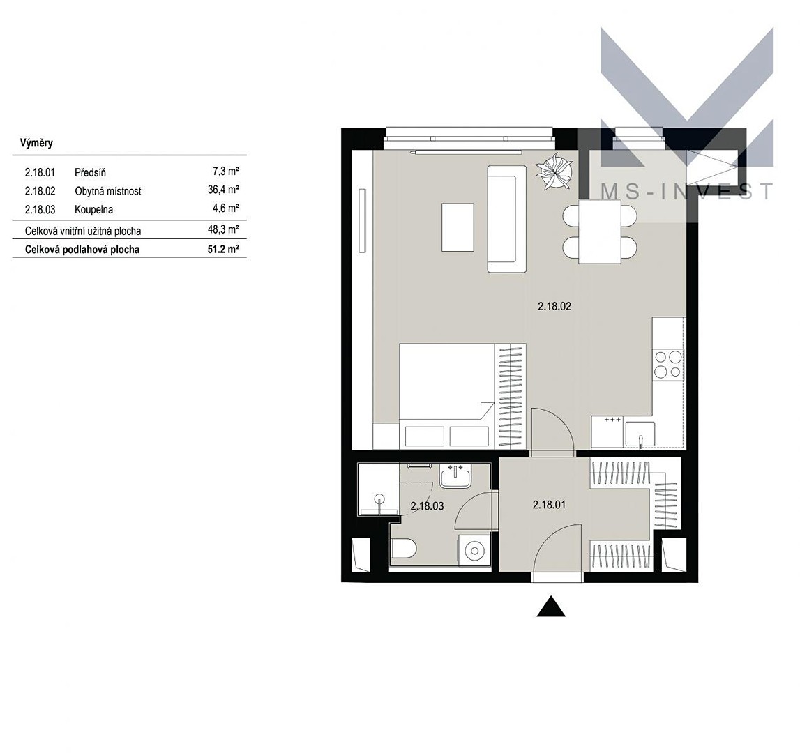 Prodej bytu 1+kk 49 m², Dělnická, Praha 7 - Holešovice