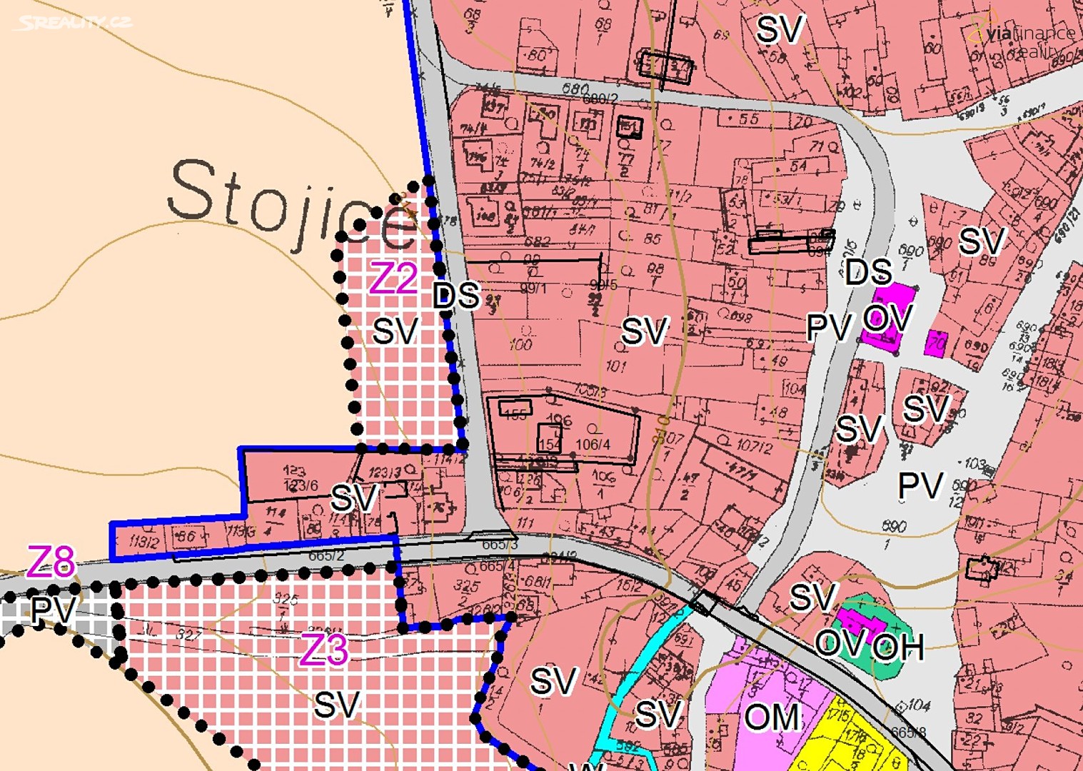 Prodej  stavebního pozemku 1 583 m², Stojice, okres Pardubice