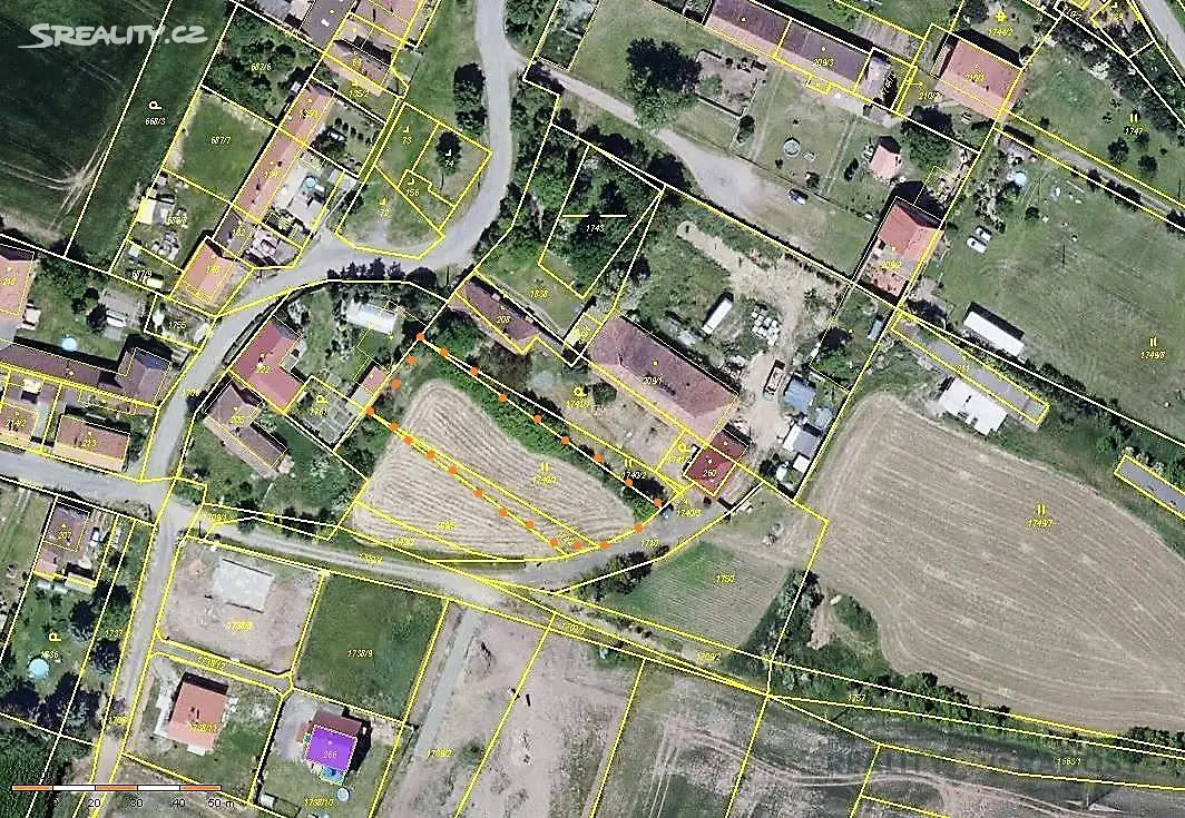 Prodej  stavebního pozemku 1 417 m², Milostín - Povlčín, okres Rakovník