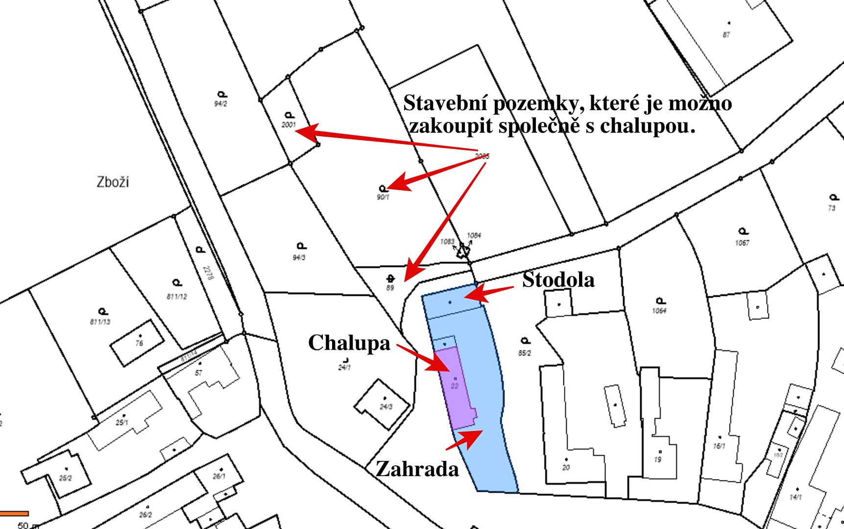 Prodej  chalupy 352 m², pozemek 995 m², Habry - Zboží, okres Havlíčkův Brod