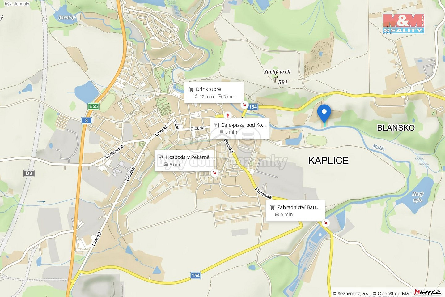 Kaplice - Blansko, okres Český Krumlov