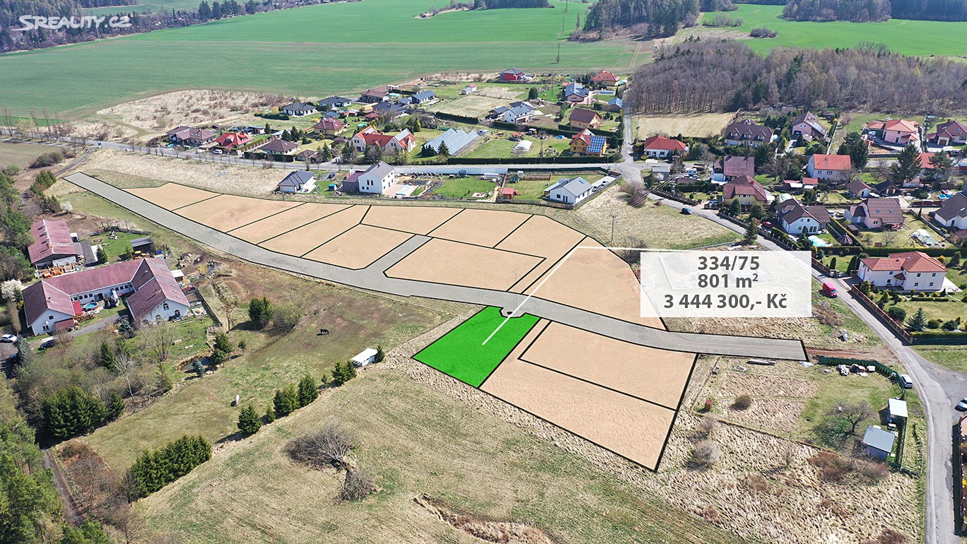 Prodej  stavebního pozemku 801 m², Příbram - Žežice, okres Příbram