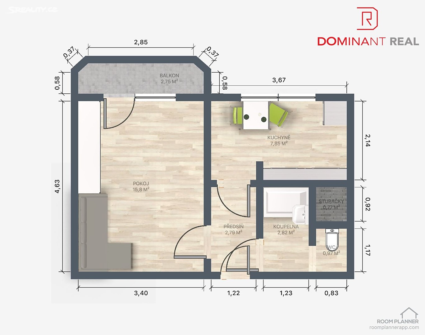 Pronájem bytu 1+1 33 m², V Sídlišti, Rousínov