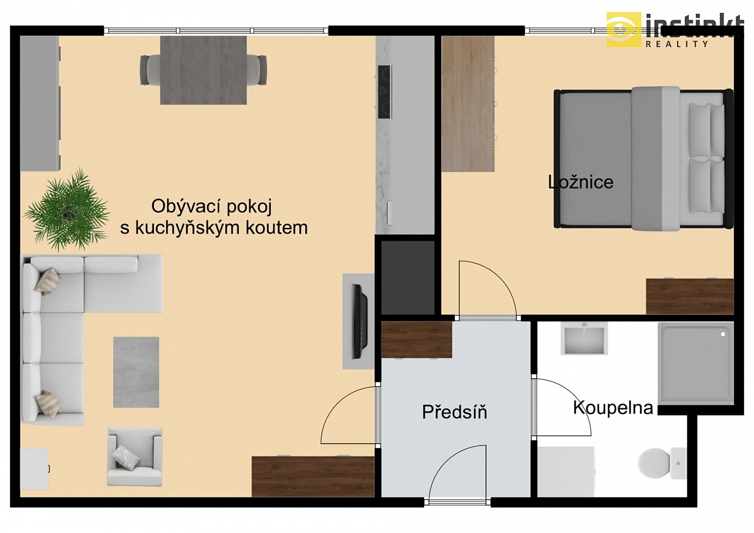 Pronájem bytu 2+kk 48 m², Karla IV., Horoměřice