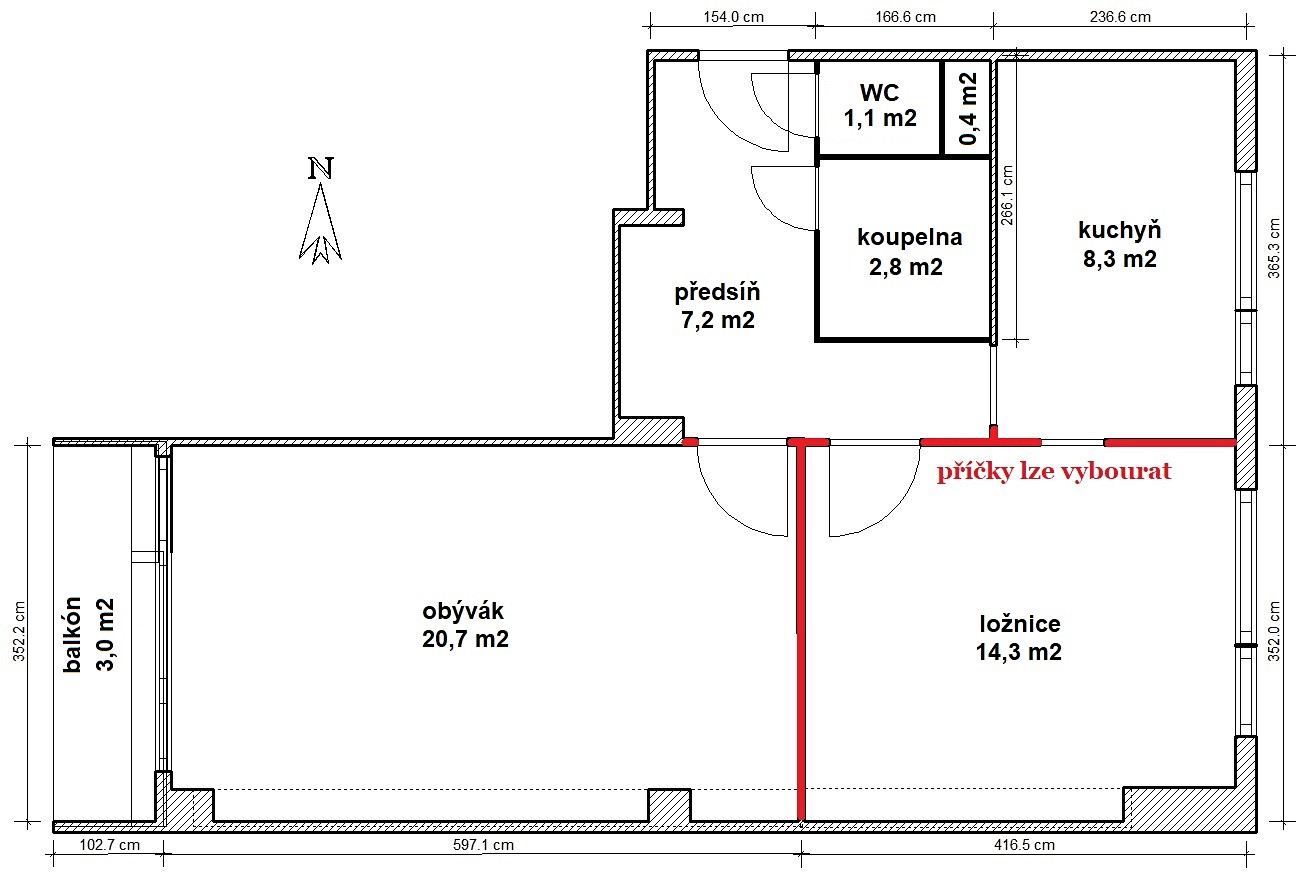 Prodej bytu 2+1 59 m², Zámecká, Vlašim