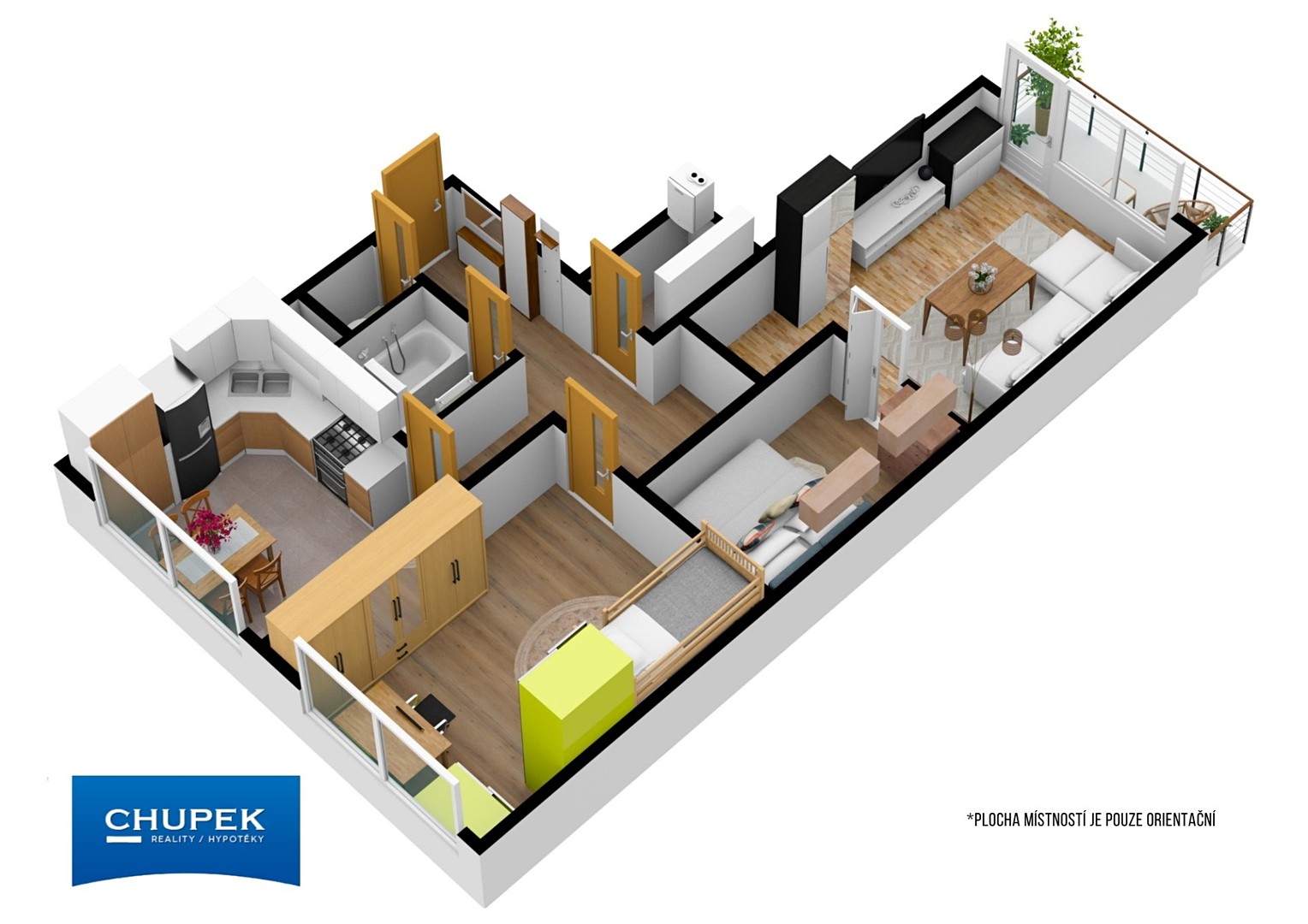 Prodej bytu 3+1 66 m², Žitná, Liberec - Liberec VI-Rochlice