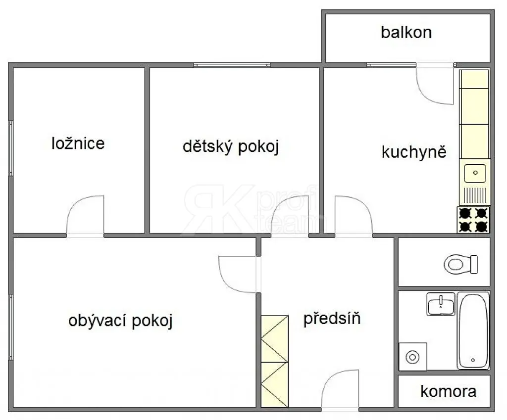 Prodej bytu 3+1 65 m², Francouzská, Ostrava - Poruba