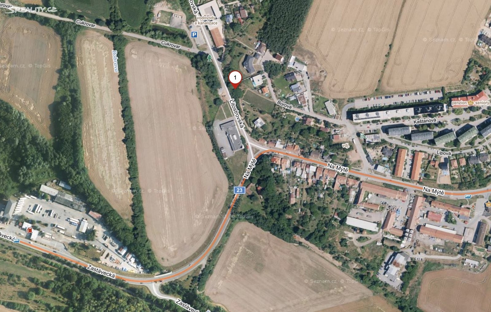 Prodej  stavebního pozemku 1 023 m², Litostrovská, Rosice
