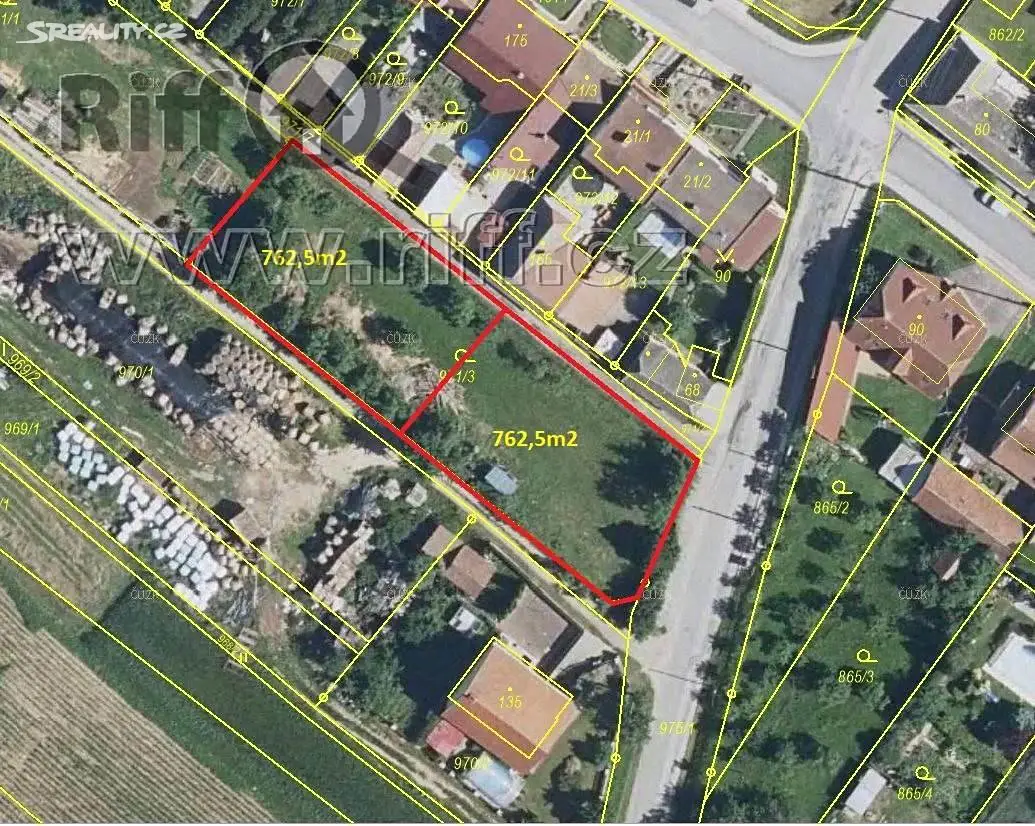 Prodej  stavebního pozemku 762 m², Stanoviště, okres Brno-venkov