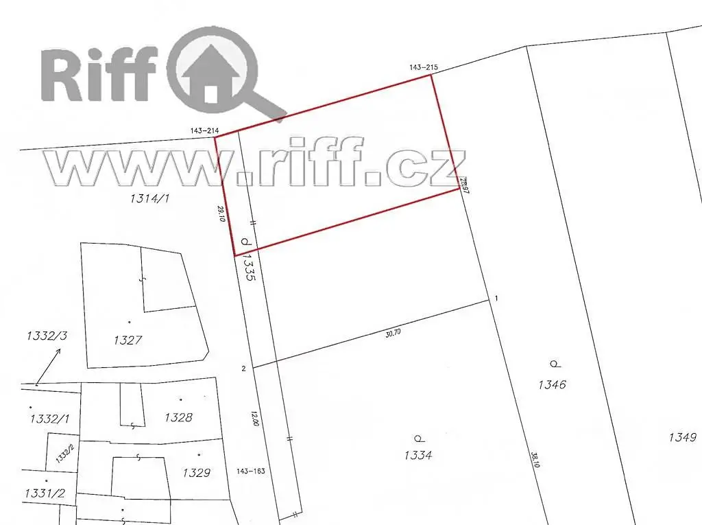 Prodej  stavebního pozemku 425 m², Újezd u Brna, okres Brno-venkov