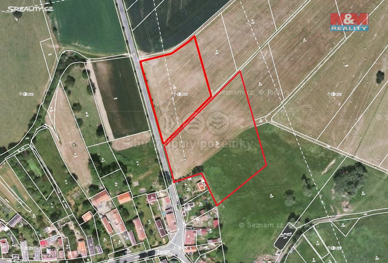 Prodej  stavebního pozemku 18 658 m², Chlístovice - Žandov, okres Kutná Hora
