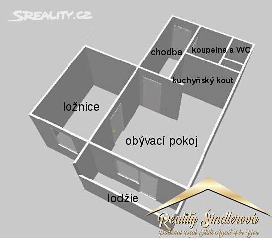 Pronájem bytu 2+kk 36 m², Sladovní, Kojetín - Kojetín I-Město