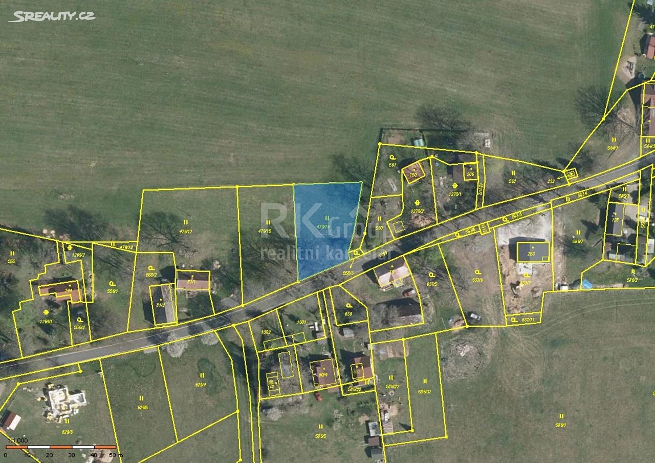 Prodej  stavebního pozemku 1 062 m², Tři Sekery - Chodovská Huť, okres Cheb