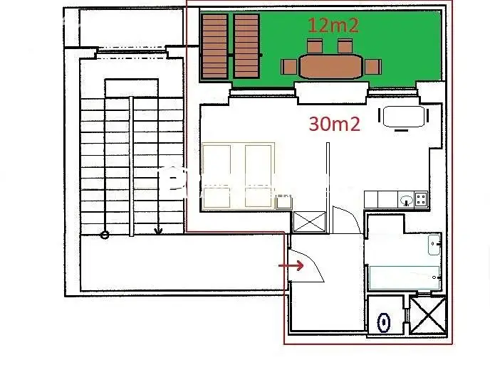 Pronájem bytu 1+1 42 m², K podjezdu, Praha 4 - Nusle