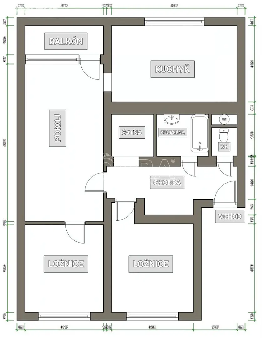 Pronájem bytu 3+1 77 m², Potočiny, Mnichovice