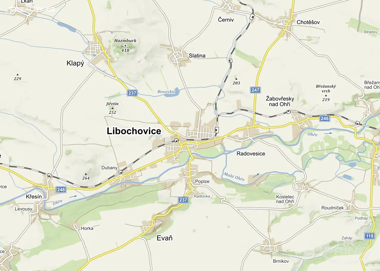 Prodej  stavebního pozemku 2 650 m², Libochovice - Poplze, okres Litoměřice