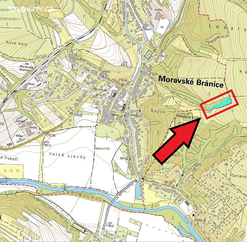 Prodej  lesa 608 m², Moravské Bránice, okres Brno-venkov