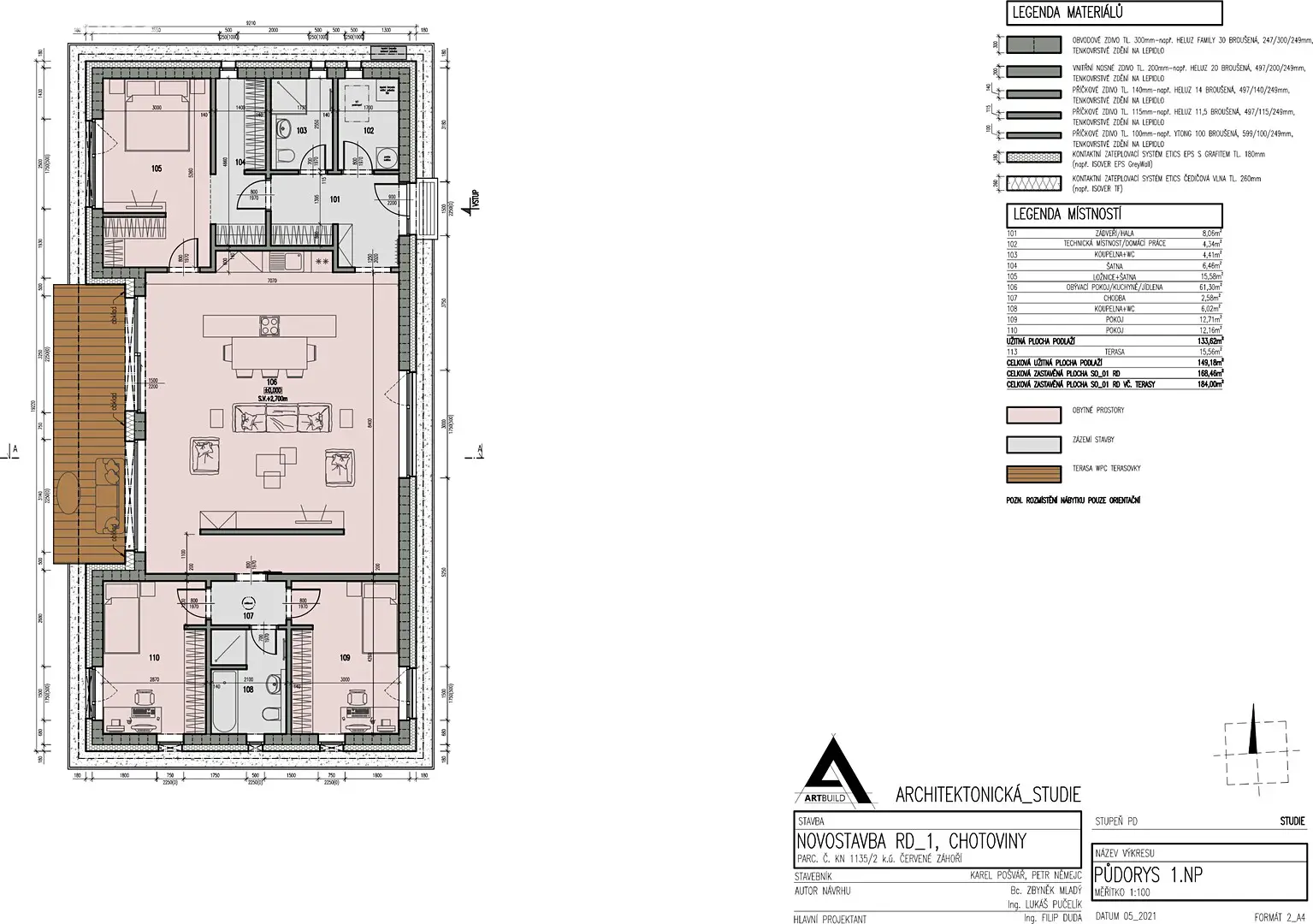 Prodej  rodinného domu 149 m², pozemek 840 m², Hlinická, Chotoviny