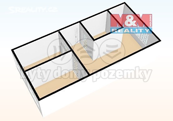 Pronájem bytu 2+1 60 m², Borová, Chomutov