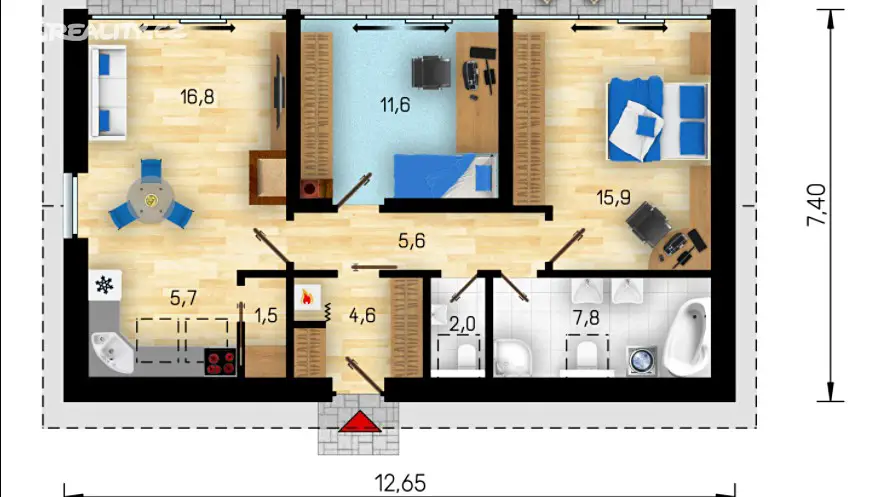 Prodej  projektu na klíč 71 m², pozemek 1 300 m², Lužany - Dlouhá Louka, okres Plzeň-jih