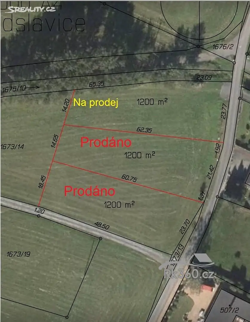 Prodej  stavebního pozemku 1 200 m², Hodslavice, okres Nový Jičín