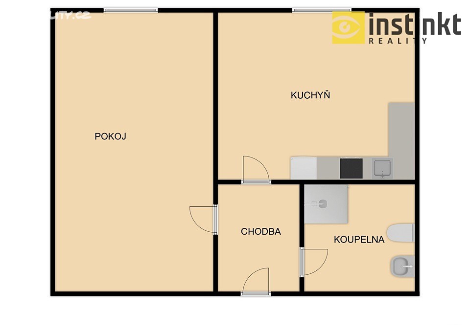 Pronájem bytu 1+1 41 m², Gerská, Plzeň - Bolevec