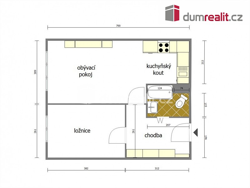 Pronájem bytu 2+kk 40 m², Dr. E. Beneše, Neratovice