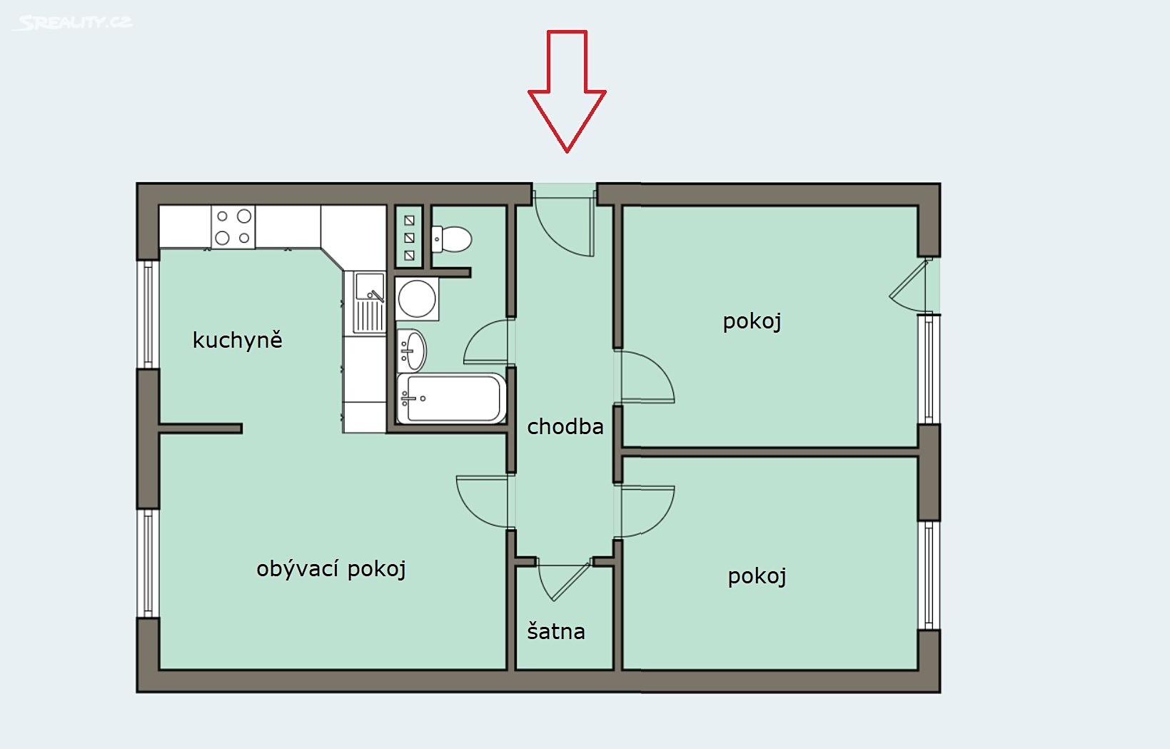 Prodej bytu 3+1 70 m², Františka Kriegela, Mělník