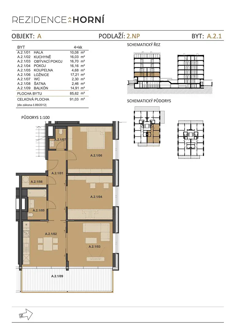 Prodej bytu 4+kk 91 m², Horní, Brno - Štýřice