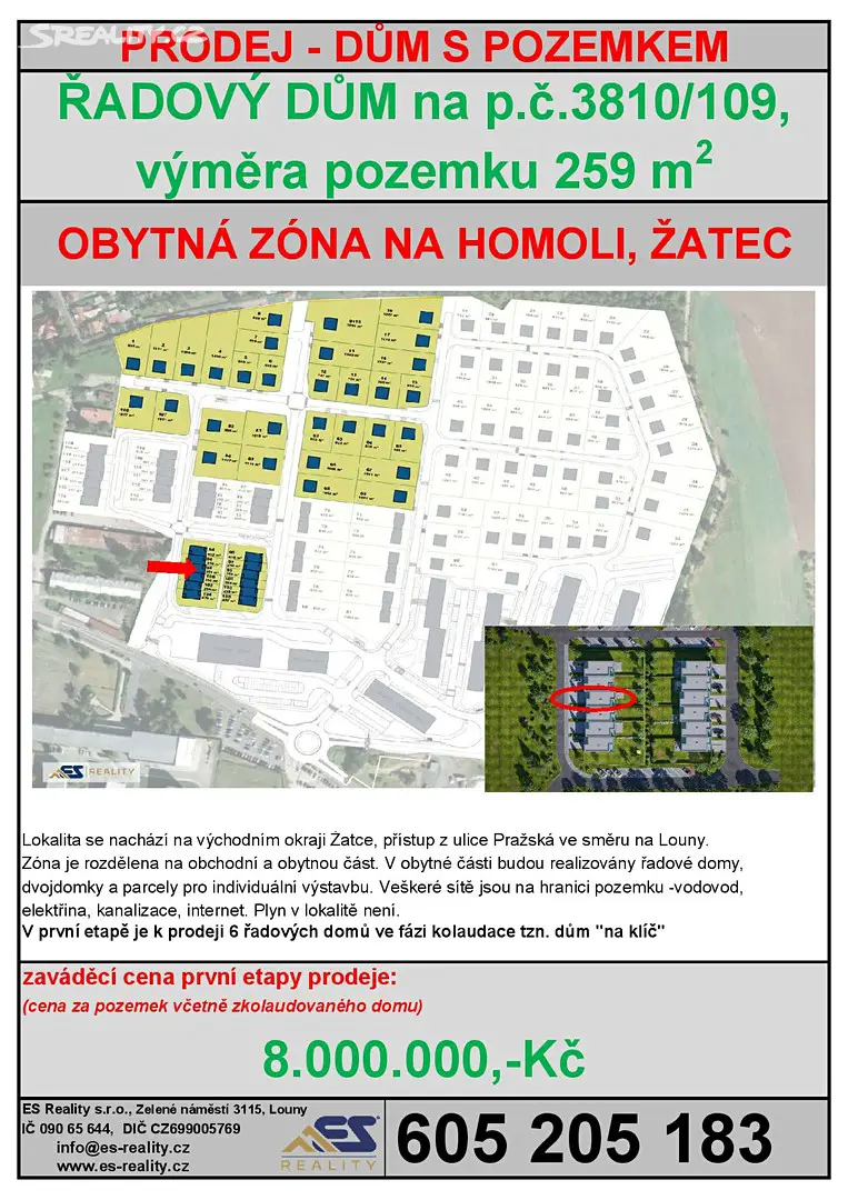 Prodej  projektu na klíč 165 m², pozemek 259 m², Žatec, okres Louny