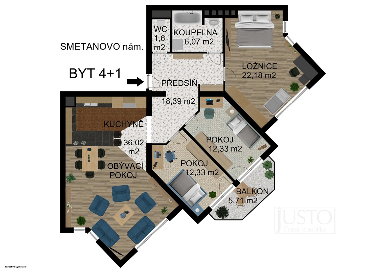 Prodej bytu 4+kk 146 m², Smetanovo nám., Písek - Budějovické Předměstí