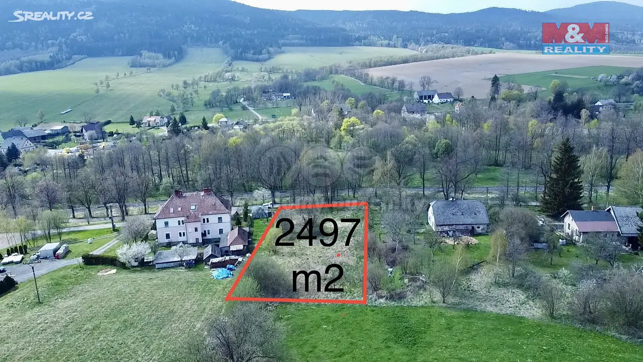 Prodej  stavebního pozemku 2 497 m², Červená Voda, okres Ústí nad Orlicí