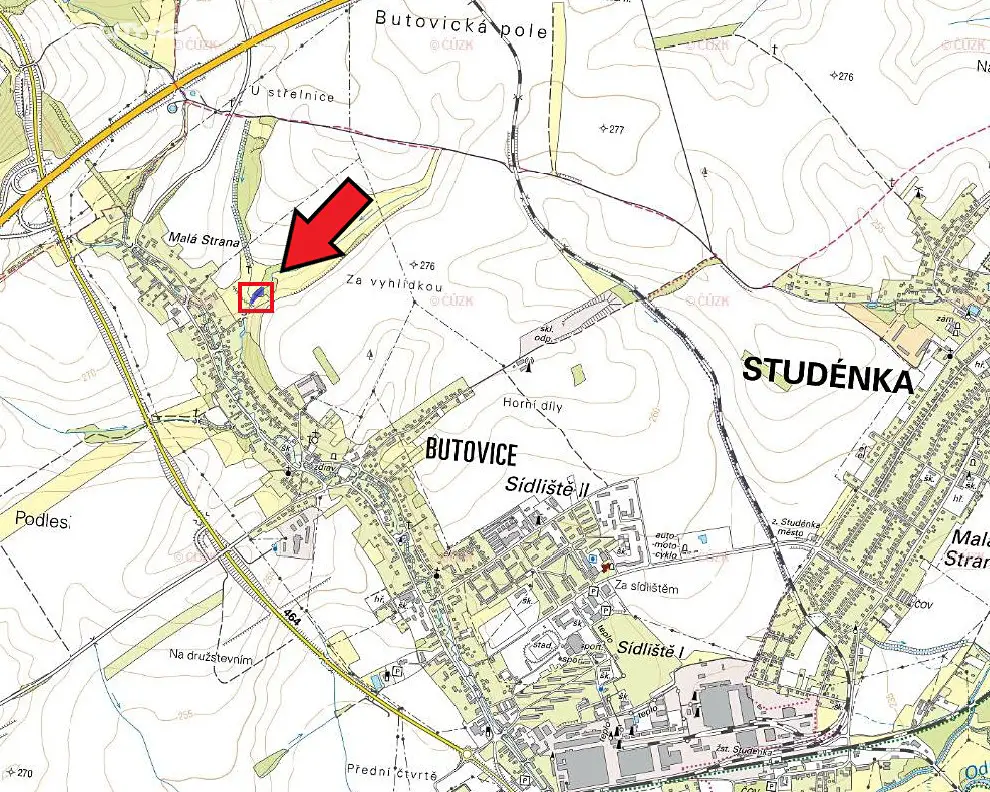 Prodej  lesa 546 m², Studénka - Butovice, okres Nový Jičín