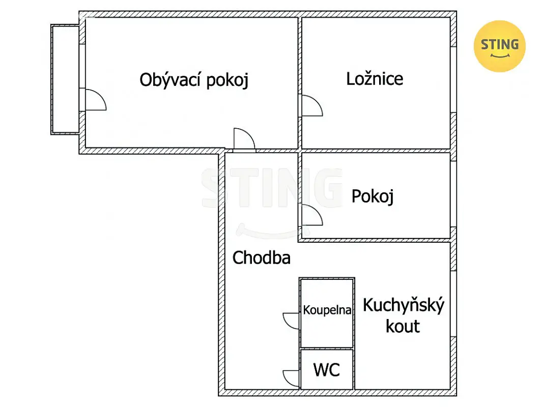 Prodej bytu 3+1 77 m², Míru, Kaplice